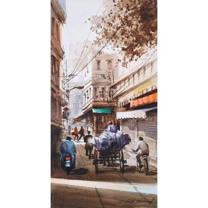 Zahid Ashraf, 08 x 16 inch, Acrylic on Canvas, Cityscape Painting, AC-ZHA-103